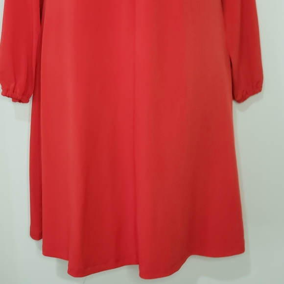 Michael Kors Ladies Cocktail Evening Party Dress Size S Red Gold Cold Shoulders - Picture 5 of 7